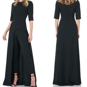 Kay Unger Davina Romper walk thru jumpsuit dress BLACK SIZE 10 0882